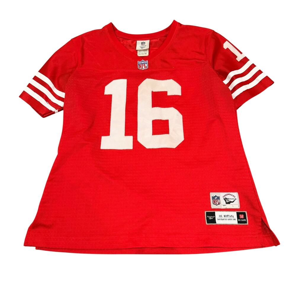 Reebok 49ers Jersey Vintage Red Number Joe Montana Size Medium